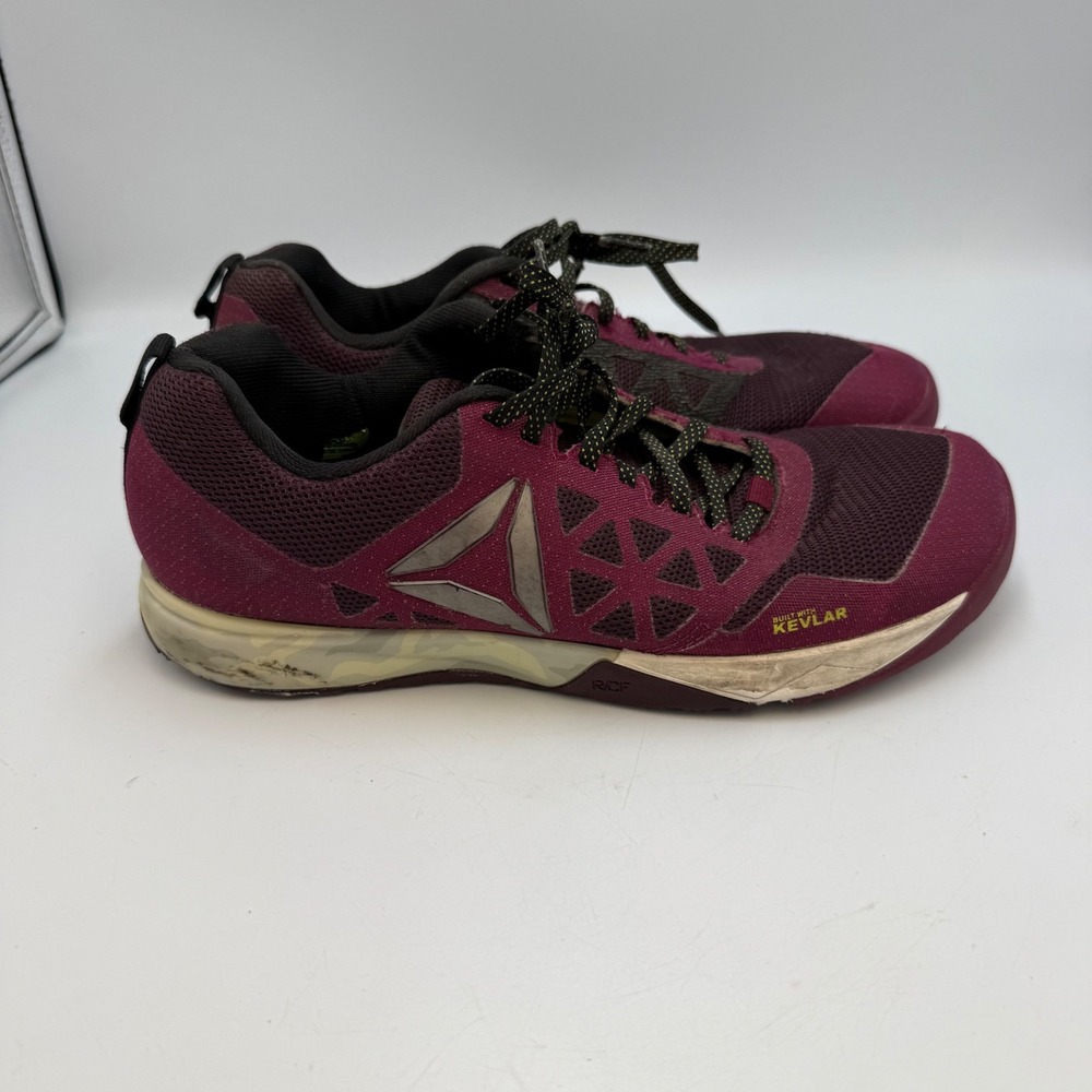 Reebok CrossFit Nano 6.0 Women 9.5 Berry Black Kevlar Training Shoes AR0488